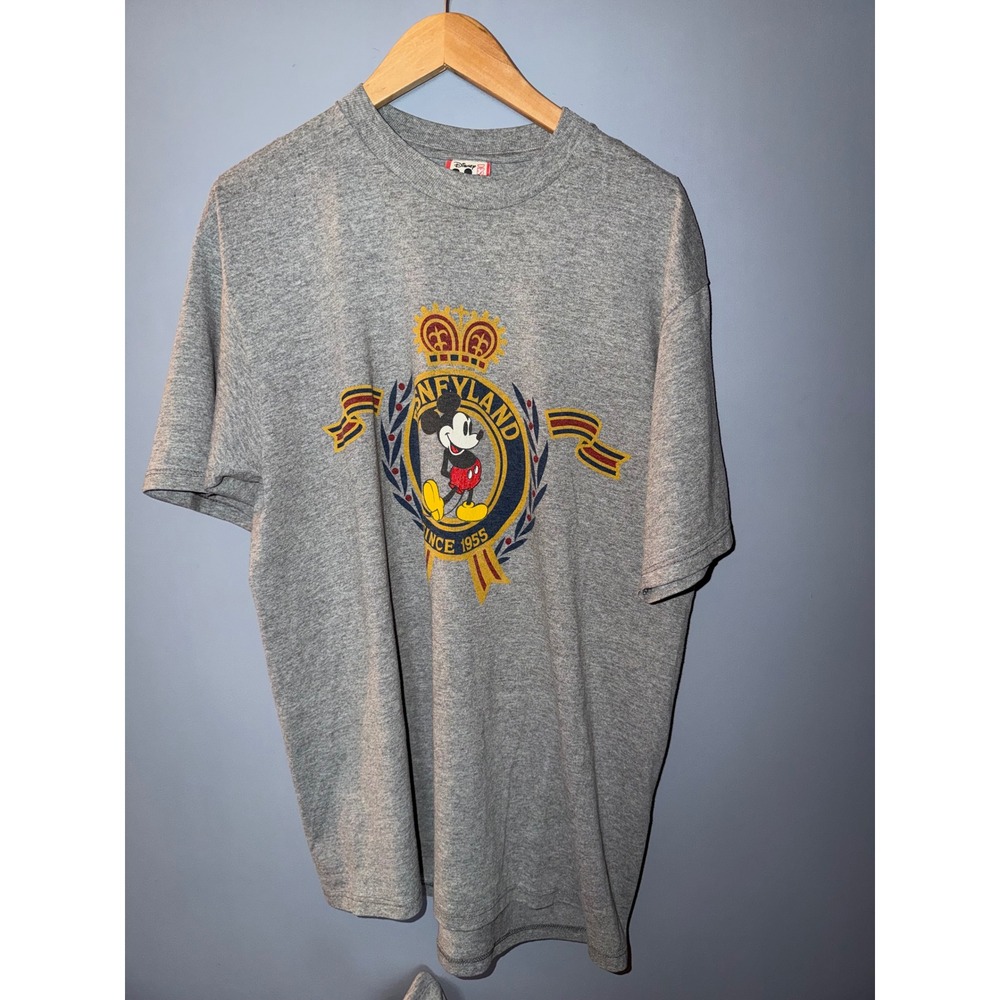 Vintage Disney Designs Disneyland Mickey Mouse Graphic Tee‎ Gray XL Made in USA
